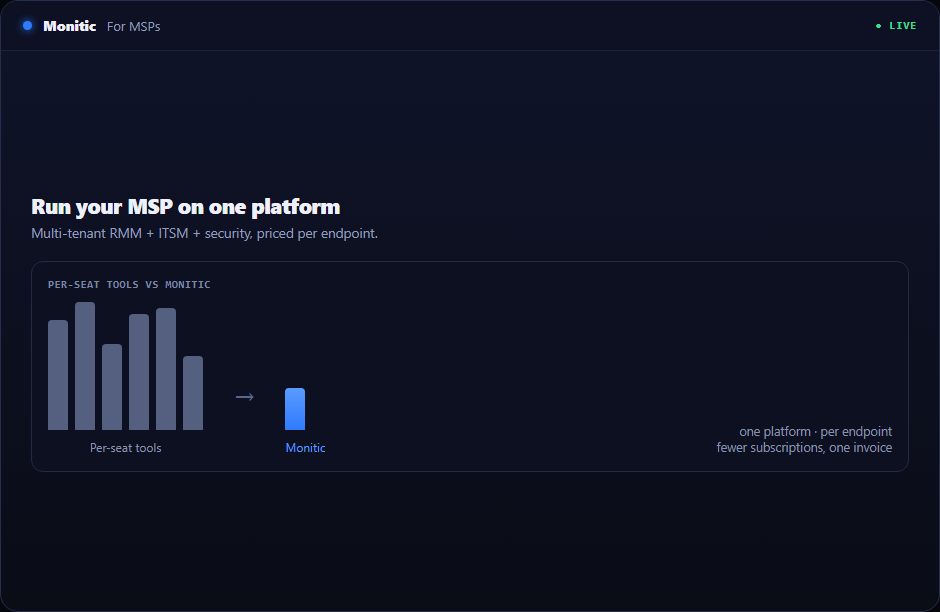 Monitic multi-tenant MSP console